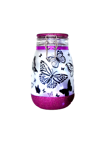 Butterfly Themed Light Jar - Large
