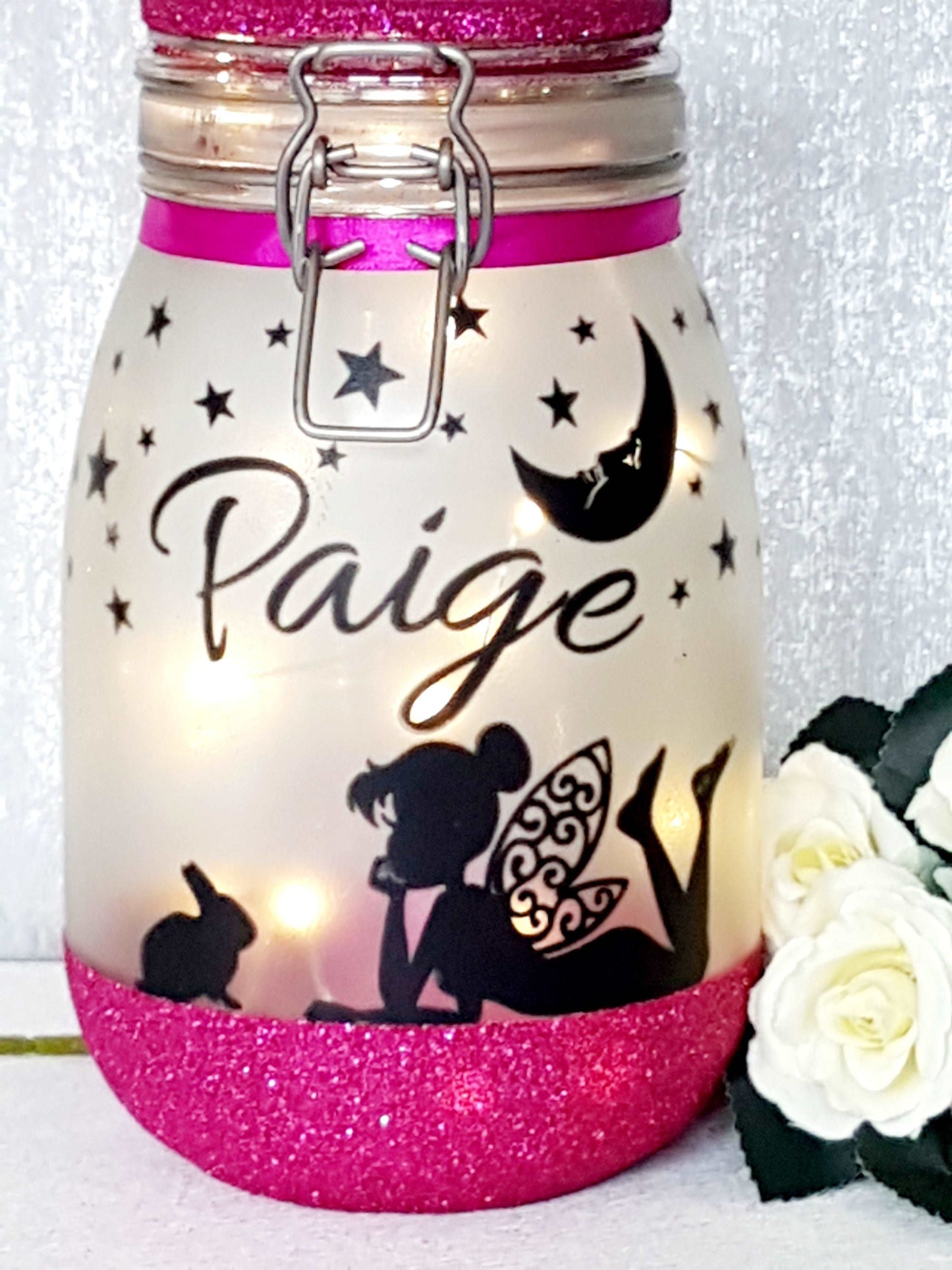 Large Personalised Fairy and bunny Themed Light