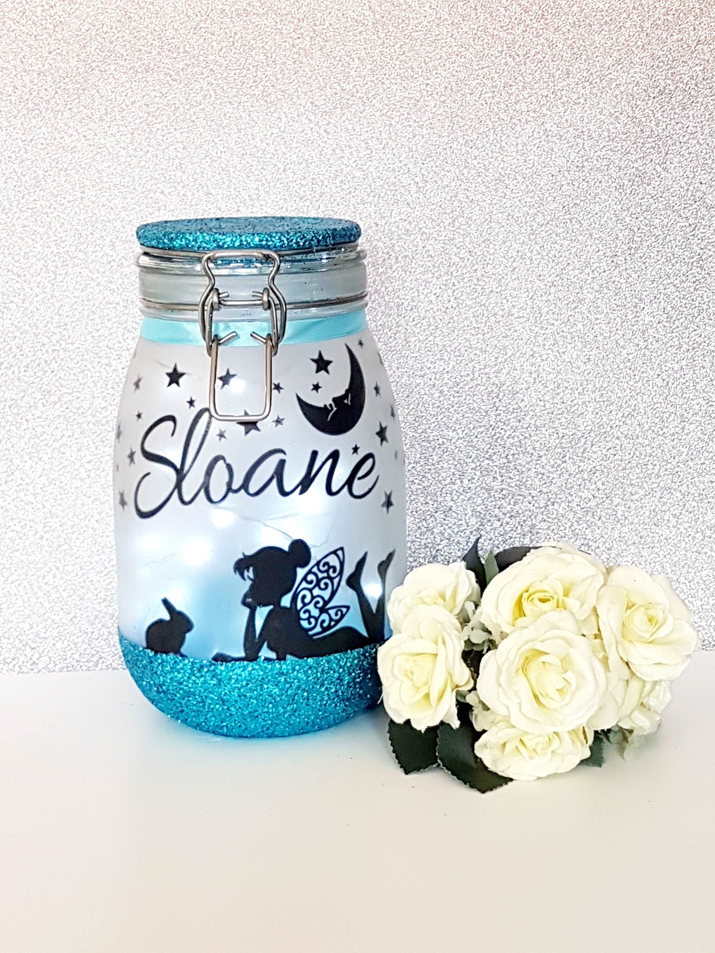 Large Personalised Fairy and bunny Themed Light