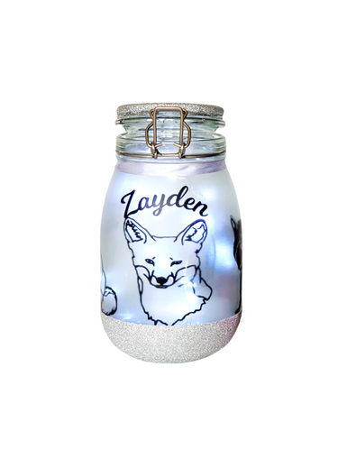 Large Fox Themed Light Jar
