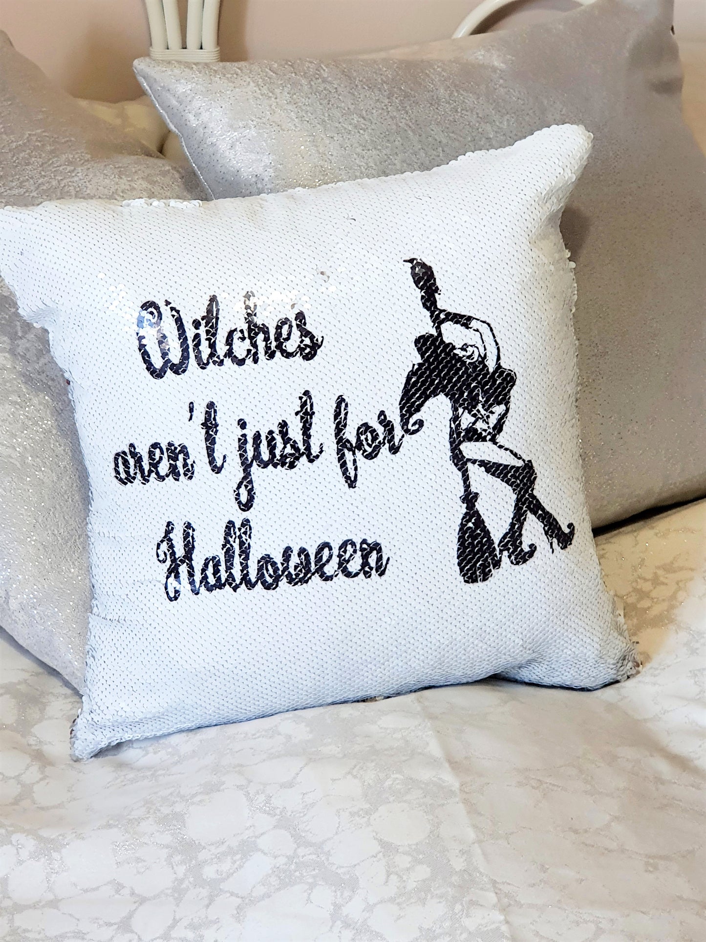 Witch Reversible Sequins Cushion