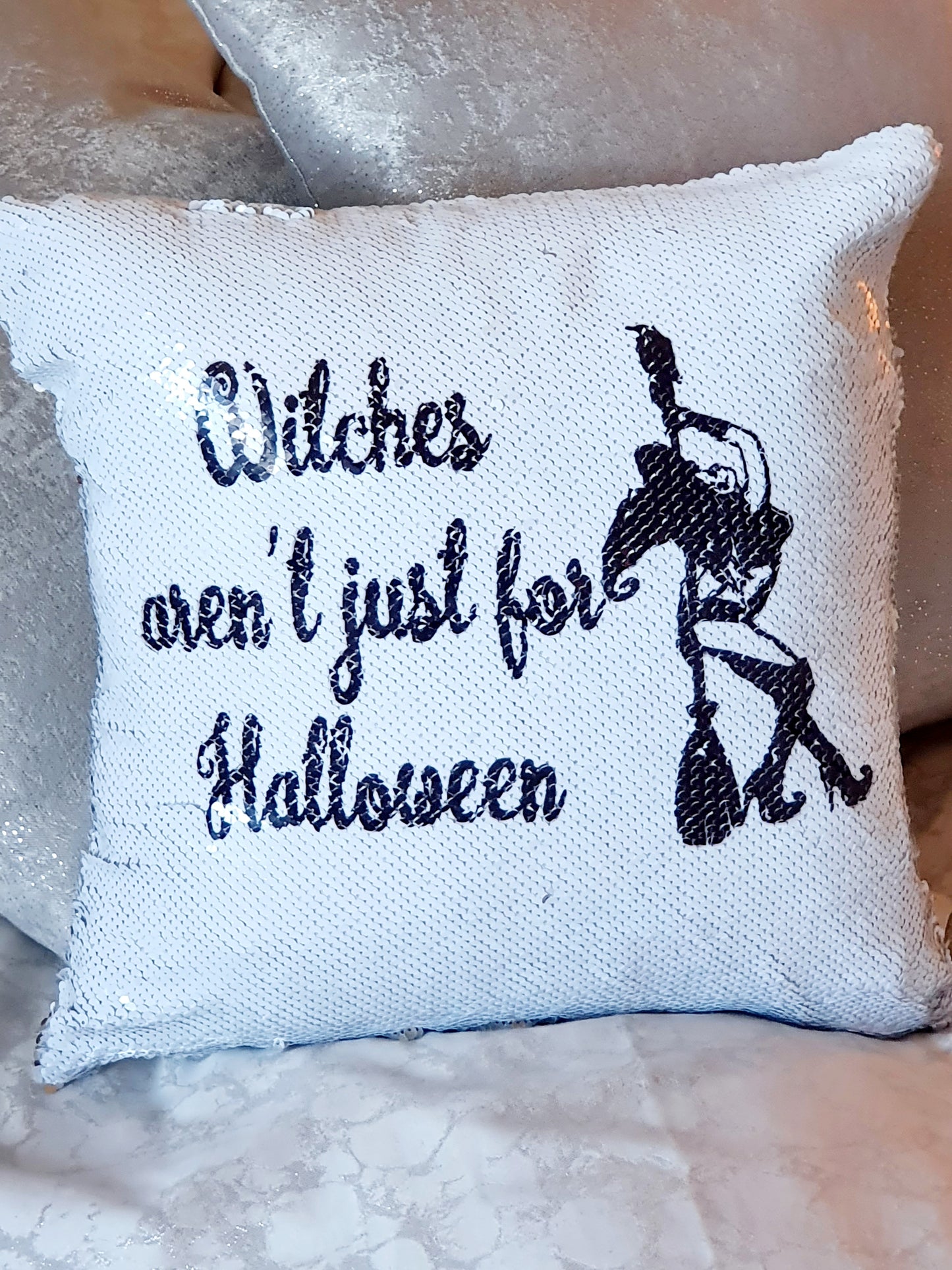 Witch Reversible Sequins Cushion
