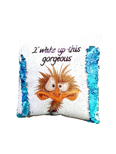 Funny Emu Reversible Sequin Cushion