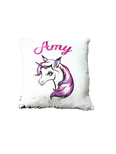 Personalised Unicorn Reversible Sequin Pillow