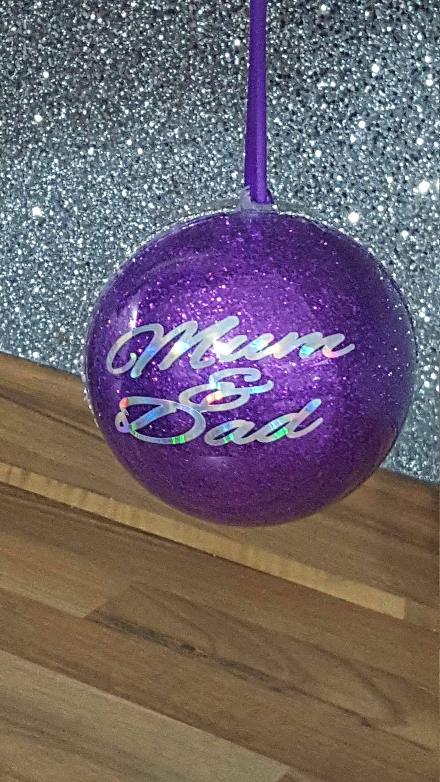Large 10cm Personalised Glitter Christmas Bauble,Christmas Ornament,Christmas Tree Decoration,Glitter Ornaments,Large Christmas Ornaments