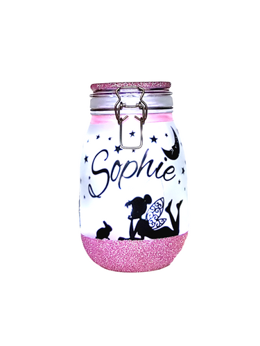 Large Personalised Fairy and bunny Themed Light