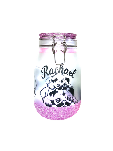 Large Personalised Pug Themed Light - Pug Memorial Lantern