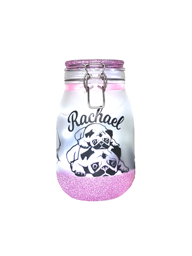 Large Personalised Pug Themed Light - Pug Memorial Lantern