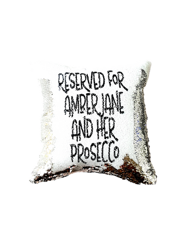 Personalised Prosecco Reversible Sequin Cushion