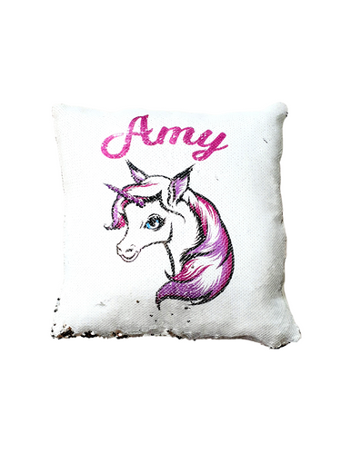 Personalised unicorn sequin sales cushion