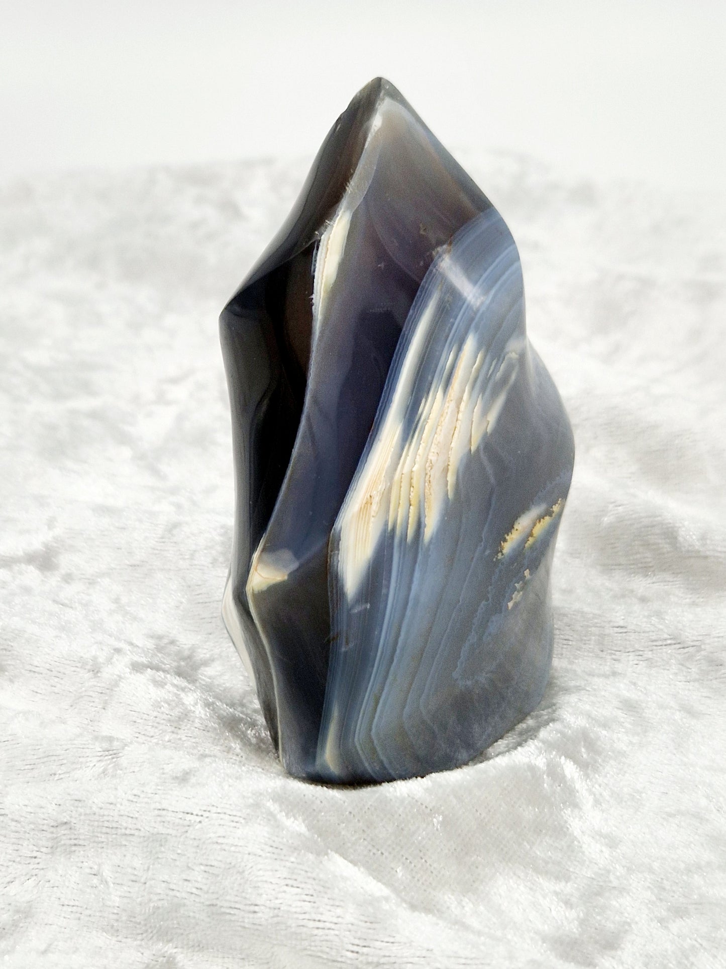 Orca Agate Flame Carving - Oceanic Power
