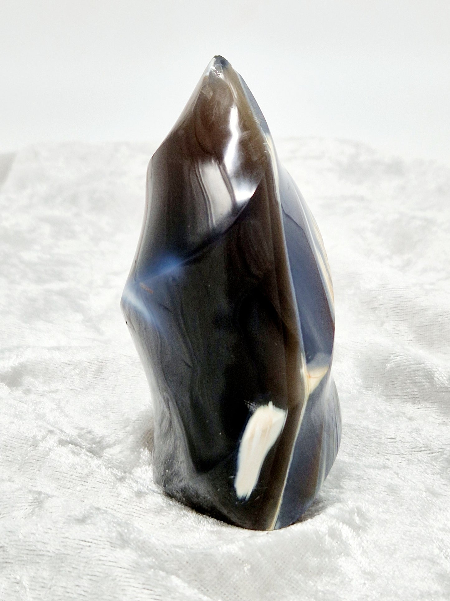 Orca Agate Flame Carving - Oceanic Power