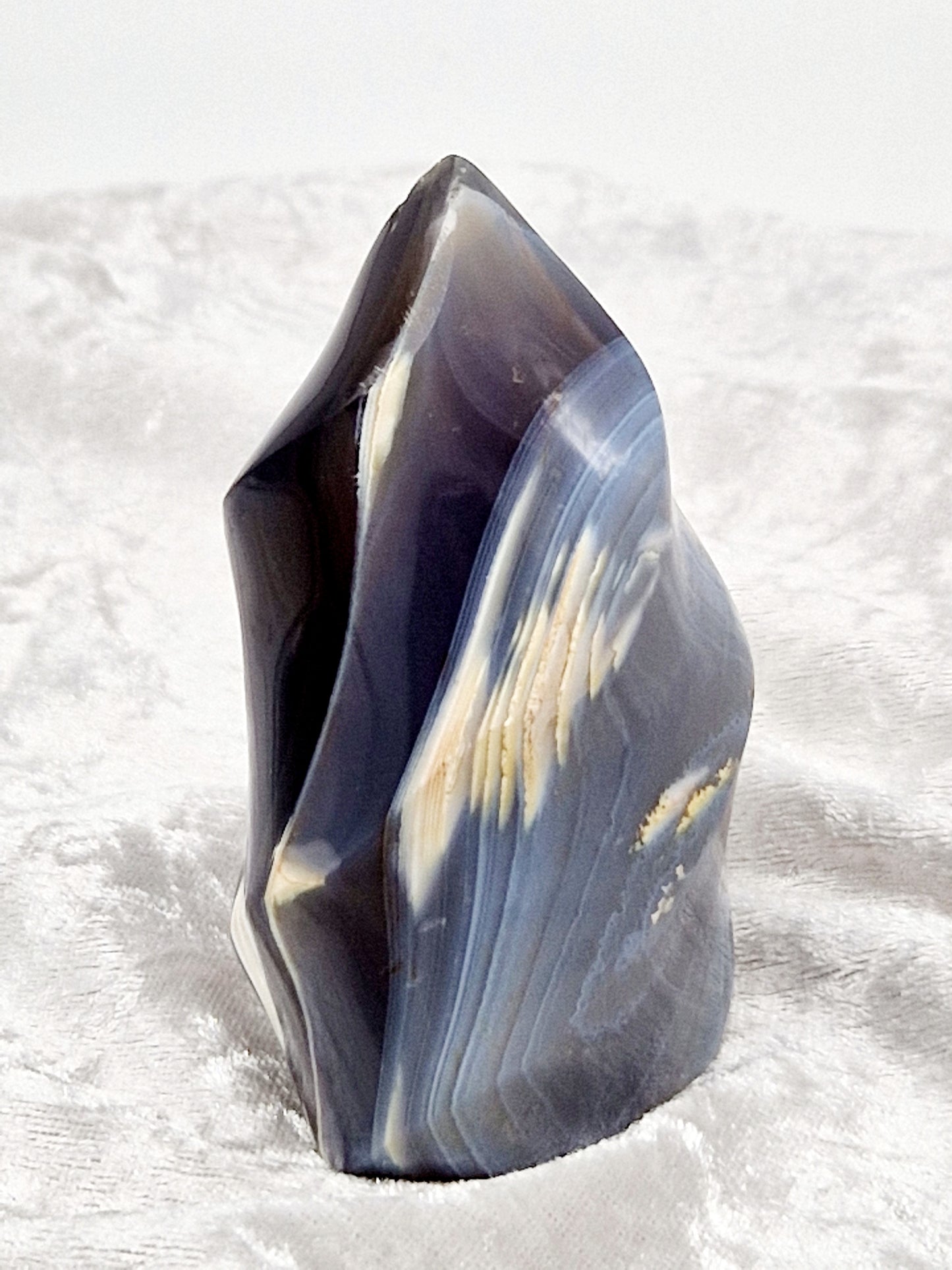 Orca Agate Flame Carving - Oceanic Power