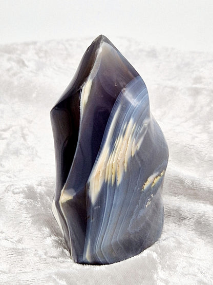 Orca Agate Flame Carving - Oceanic Power