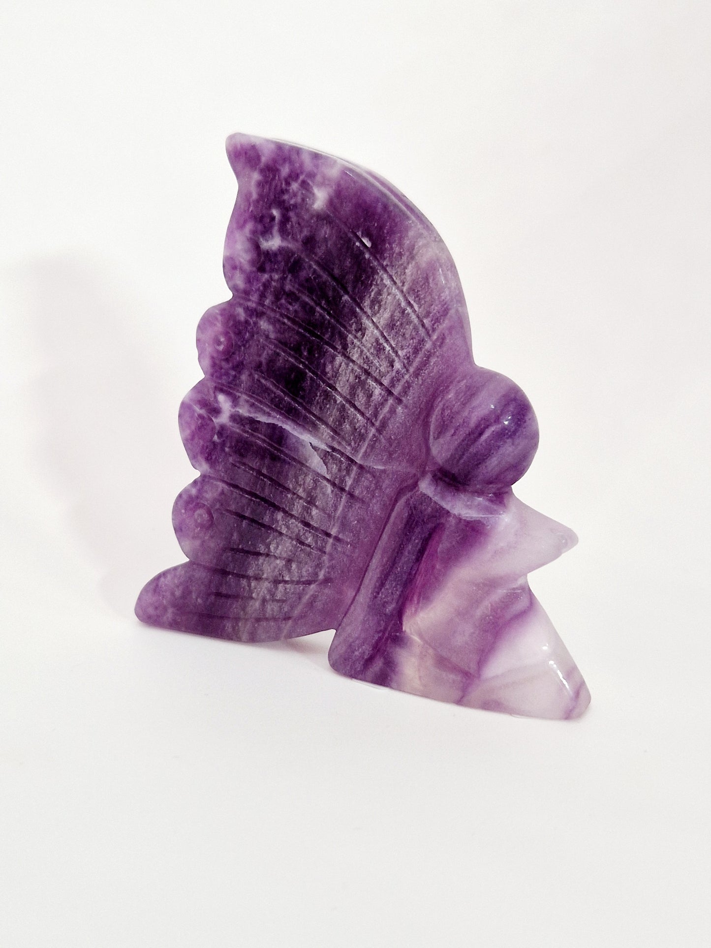 Mystical Purple Fluorite Fairy Carving - Freestanding