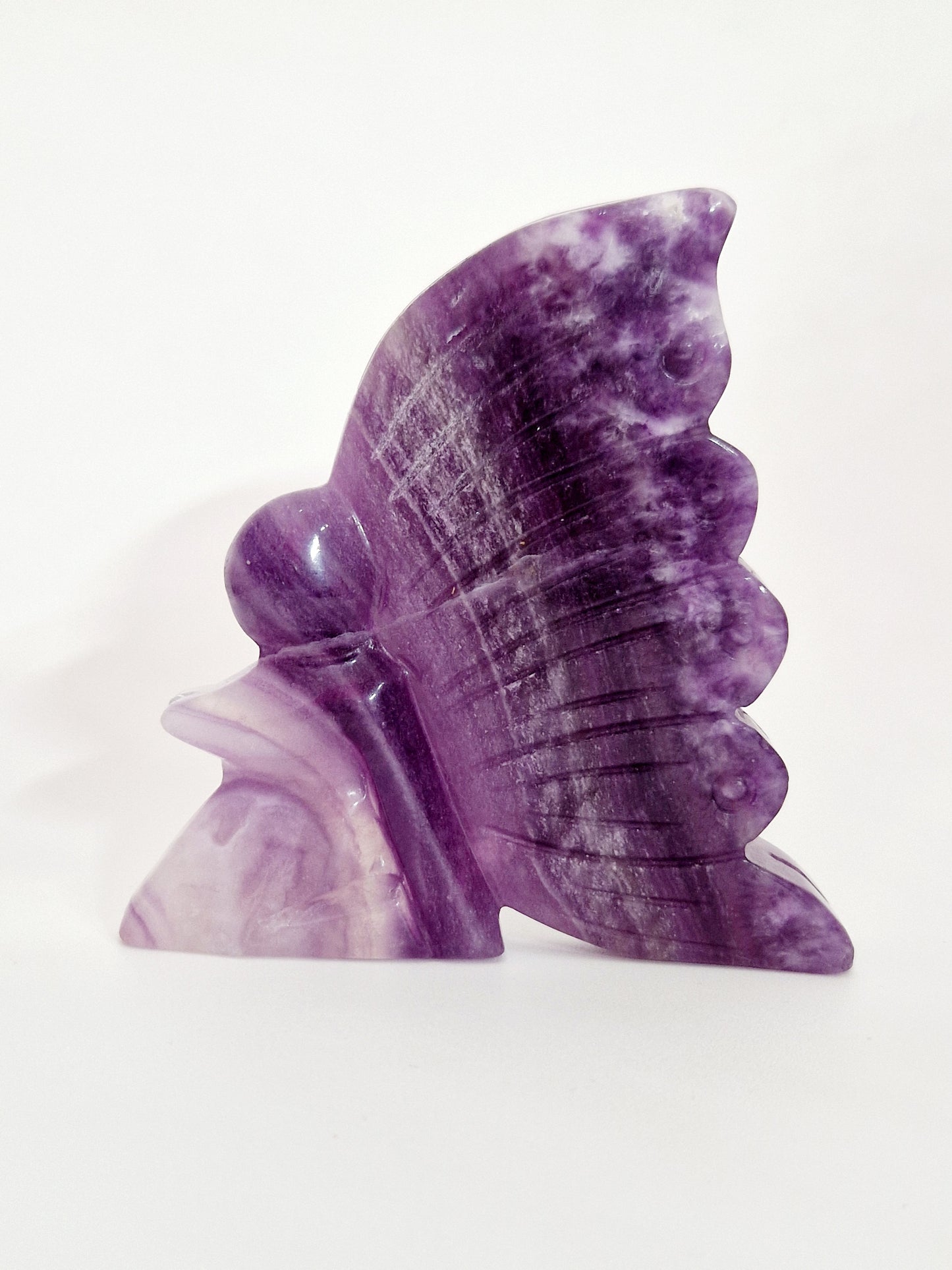 Mystical Purple Fluorite Fairy Carving - Freestanding