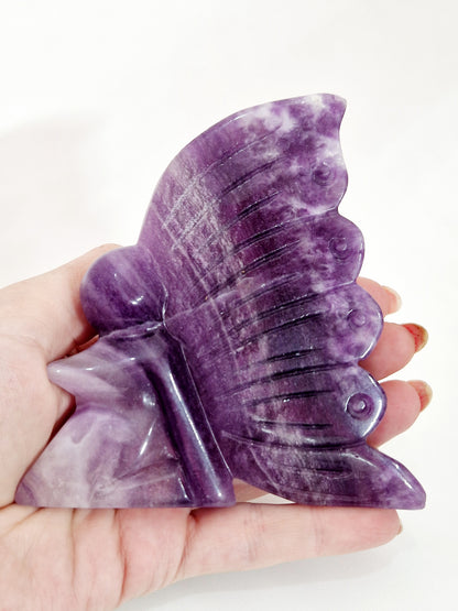 Mystical Purple Fluorite Fairy Carving - Freestanding