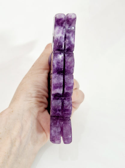 Mystical Purple Fluorite Fairy Carving - Freestanding