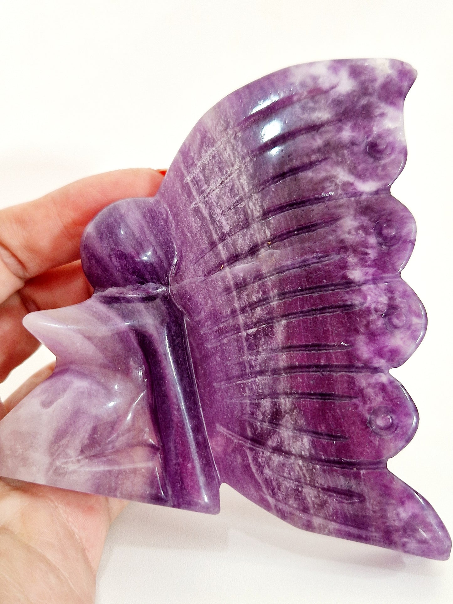 Mystical Purple Fluorite Fairy Carving - Freestanding