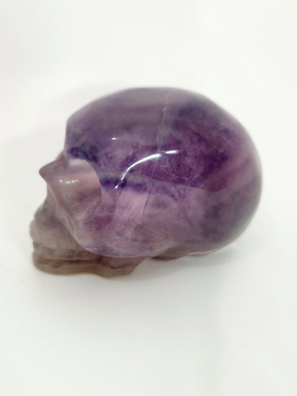 Mystical Purple Banded Fluorite Skull