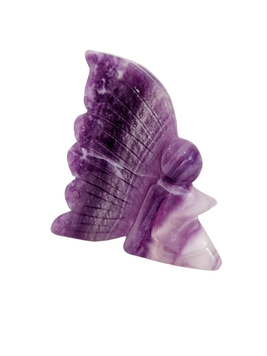 Mystical Purple Fluorite Fairy Carving - Freestanding