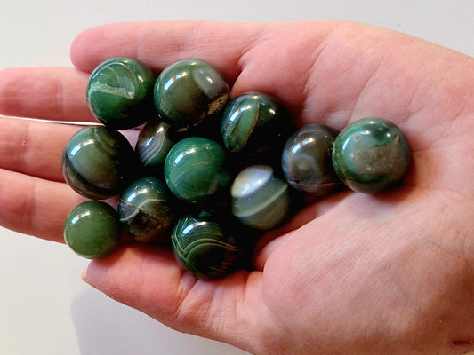 Green Chalcedony Agate Mini Spheres - Nature's Tranquility