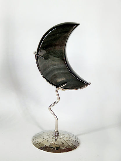 Silver Sheen Obsidian Moon