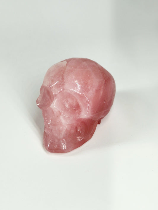 Small Rose Quartz Crystal Skull – A Companion for Love, Healing & Heart Magic