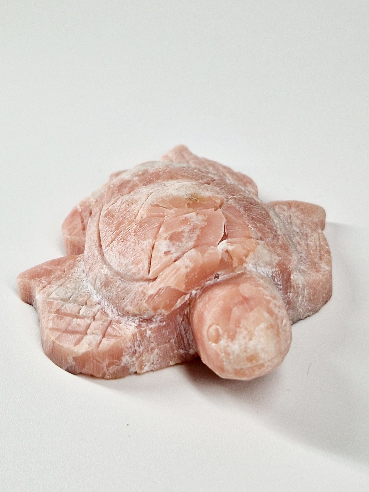 Pink Opal Carved Turtle – A Gentle Guardian of Emotional Healing & Heart Magick