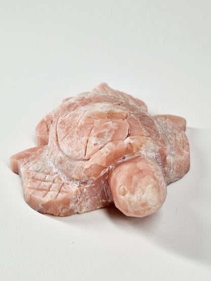 Pink Opal Carved Turtle – A Gentle Guardian of Emotional Healing & Heart Magick