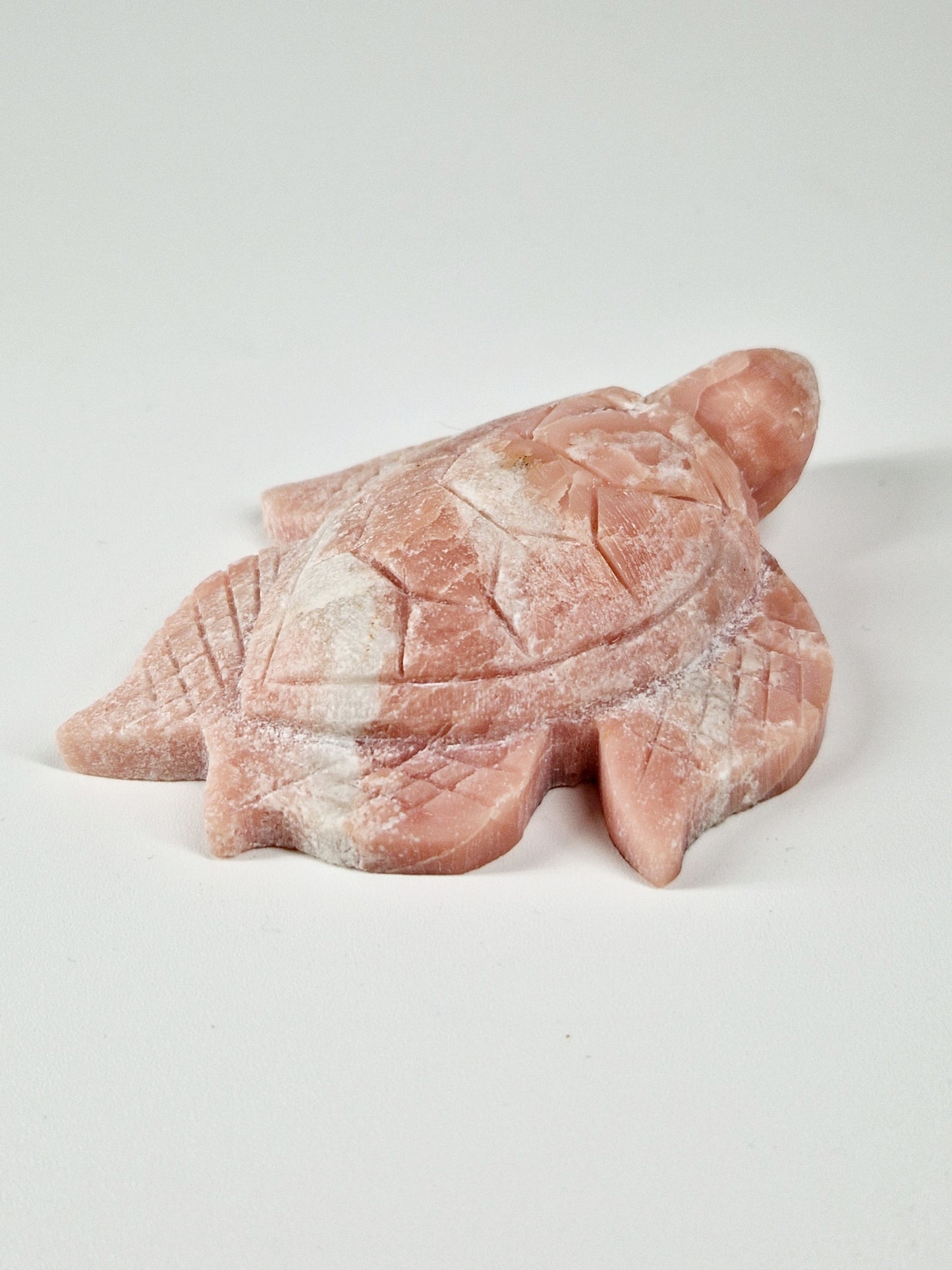 Pink Opal Carved Turtle – A Gentle Guardian of Emotional Healing & Heart Magick