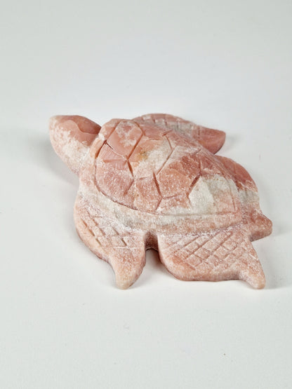 Pink Opal Carved Turtle – A Gentle Guardian of Emotional Healing & Heart Magick