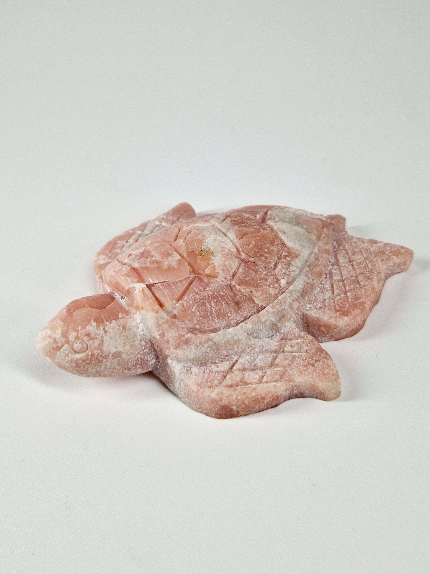 Pink Opal Carved Turtle – A Gentle Guardian of Emotional Healing & Heart Magick