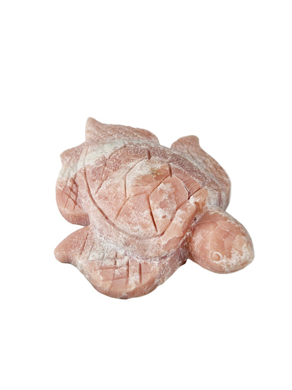 Pink Opal Carved Turtle – A Gentle Guardian of Emotional Healing & Heart Magick