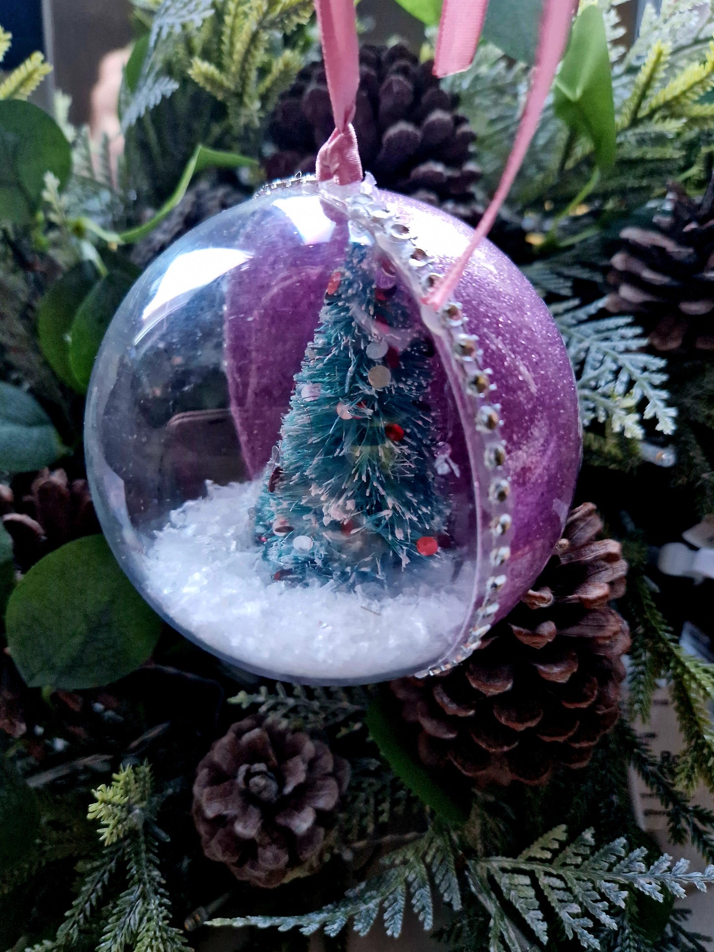 XL Personalised Christmas Tree Glitter Bauble