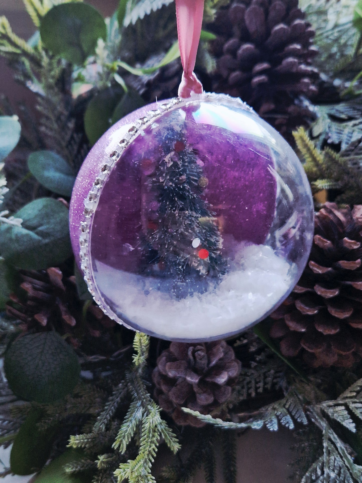 XL Personalised Christmas Tree Glitter Bauble