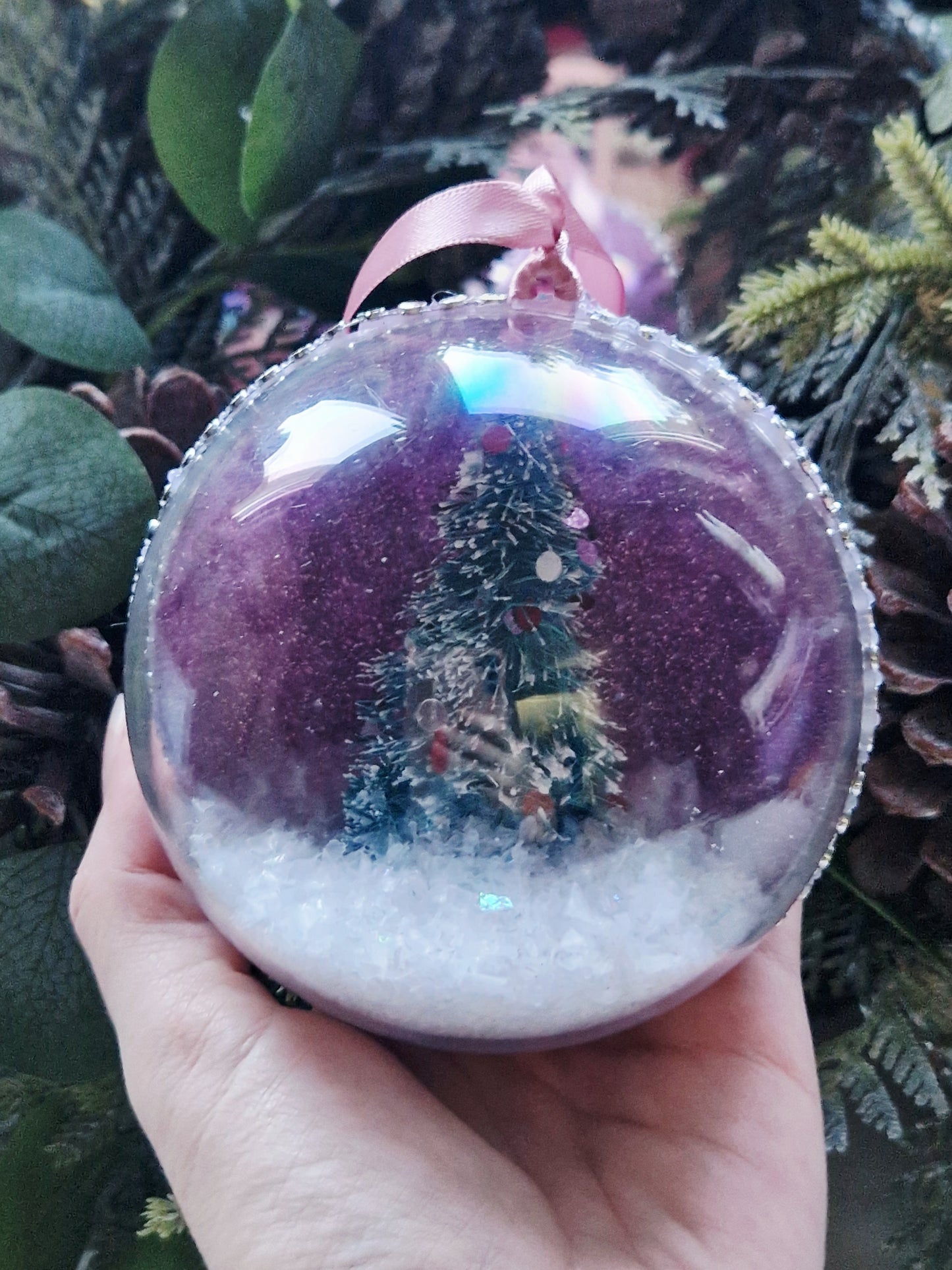 XL Personalised Christmas Tree Glitter Bauble