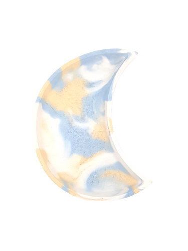 Handmade Concrete Crescent Moon Shaped Tray - Elegant Home Décor