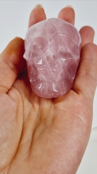 Small Rose Quartz Crystal Skull – A Companion for Love, Healing & Heart Magic