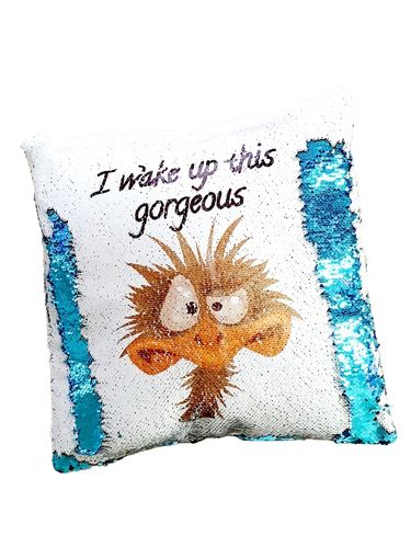 Funny Emu Reversible Sequin Cushion