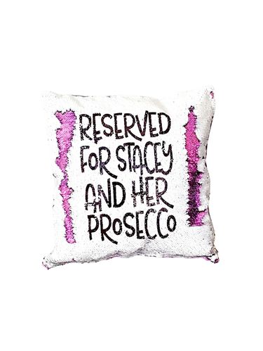 Personalised Prosecco Reversible Sequin Cushion