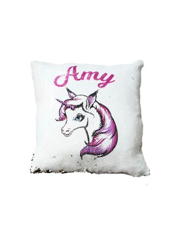 Personalised Unicorn Reversible Sequin Pillow