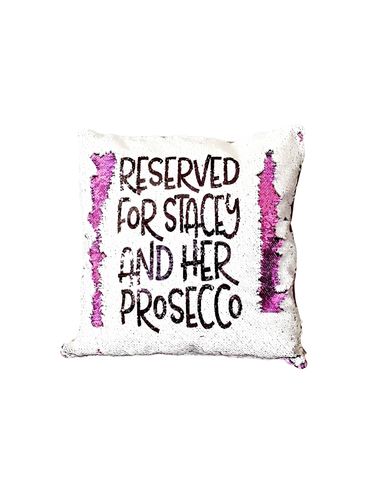 Personalised Prosecco Reversible Sequin Cushion