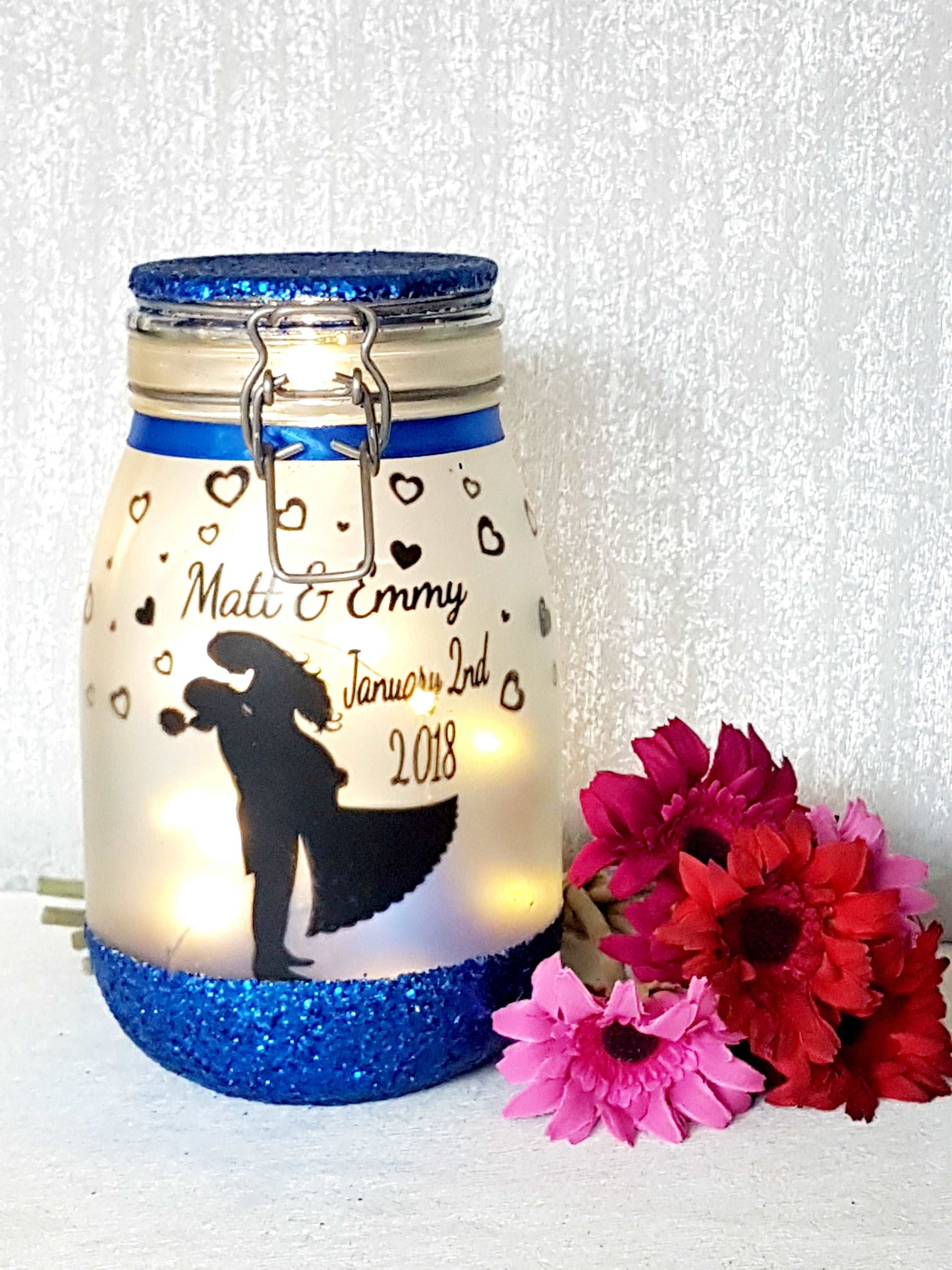 Large Personalised Wedding / Anniversary Light
