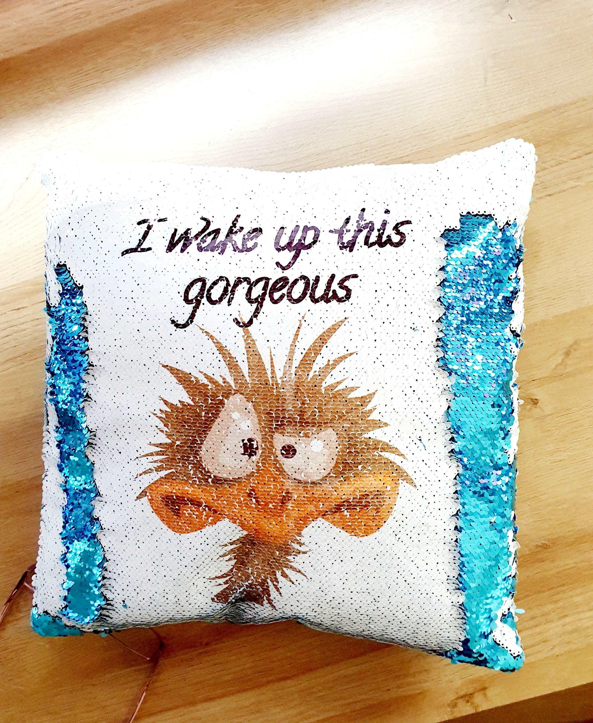 Funny Emu Reversible Sequin Cushion