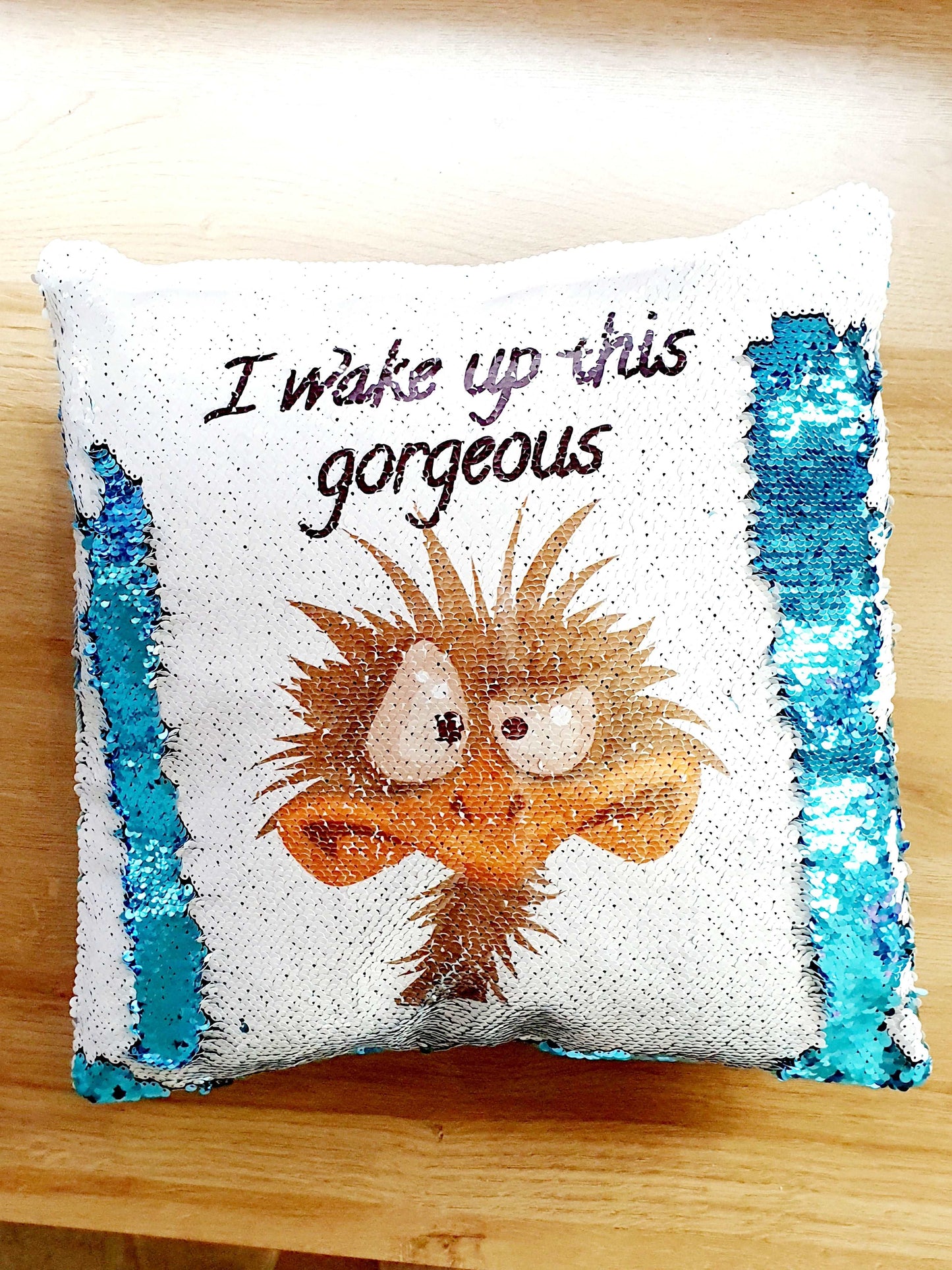 Funny Emu Reversible Sequin Cushion