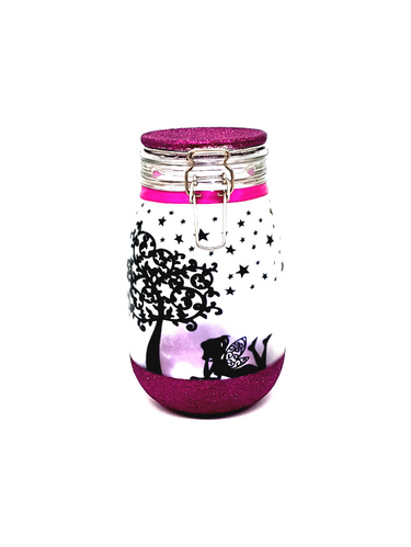 Mystical Glow Fairy Light Jar with Hand Frosted Glass and Glitter Base - Illuminate Your World with Enchantment