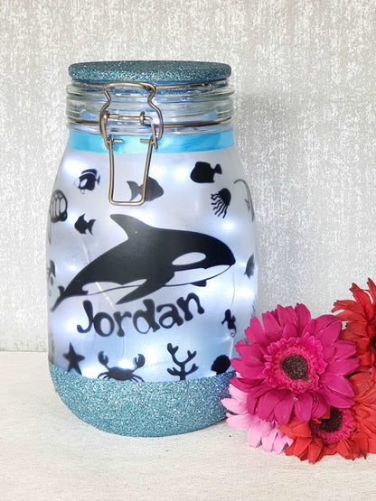Large Personalised Orca Whale Night Light