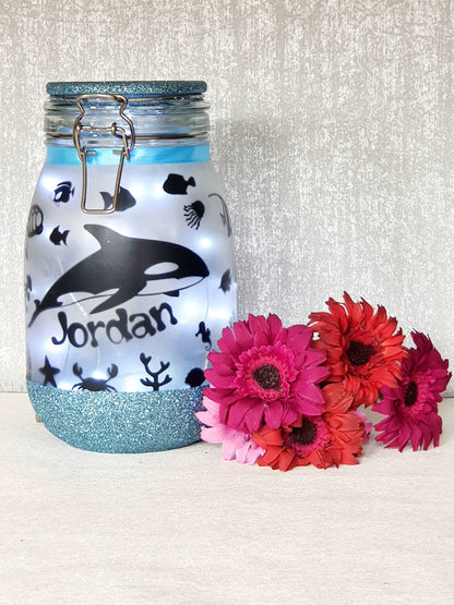 Large Personalised Orca Whale Night Light