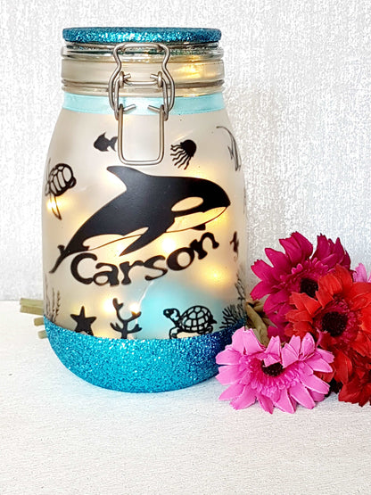 Large Personalised Orca Whale Night Light